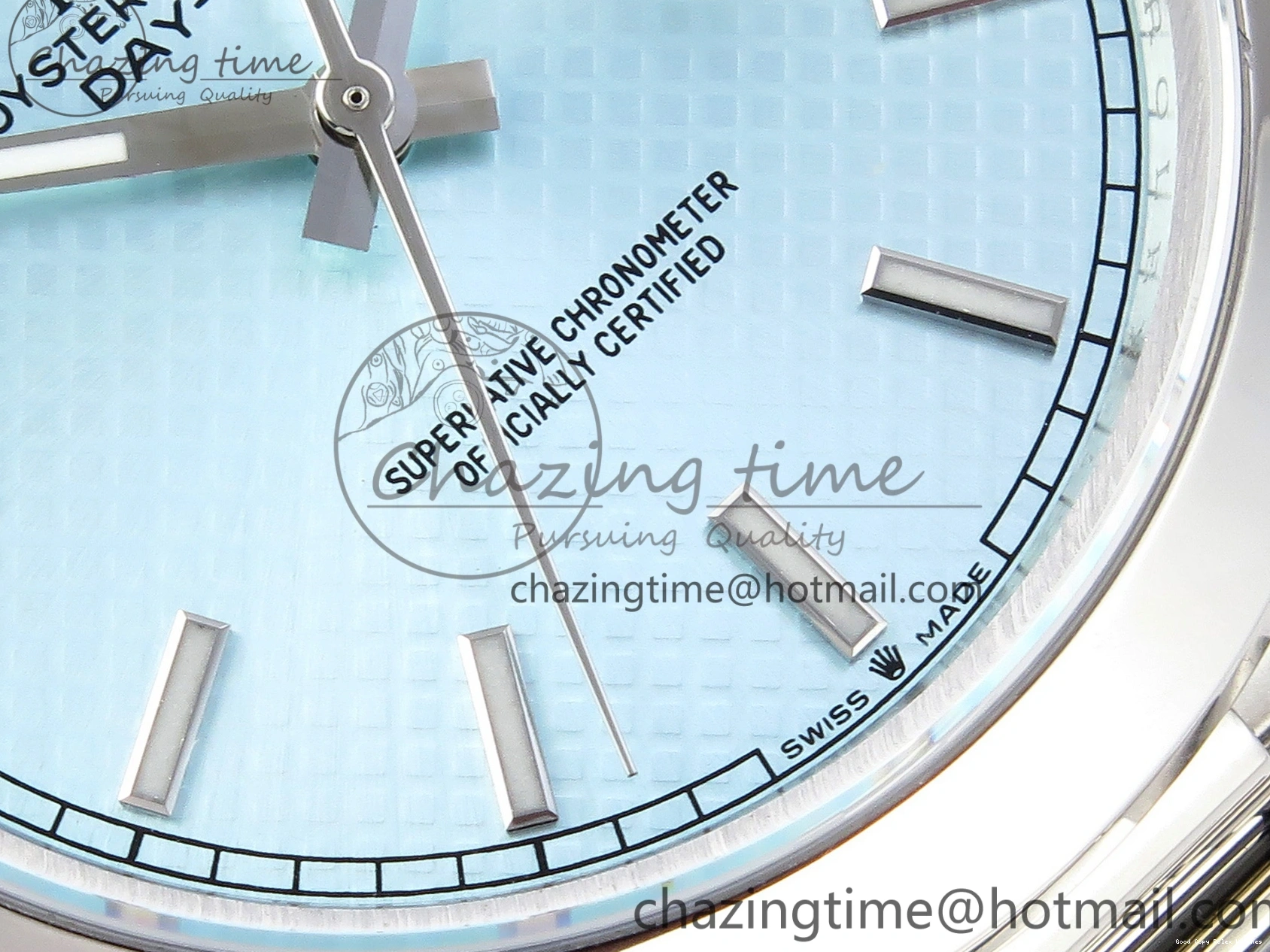 Good Copy Rolex Watches Stick Ice BP Day-Date A SS Dial 904 Bracelet 1876 New On Version Markers 40mm 228239 Blue ZipUp President Dial SS 0105